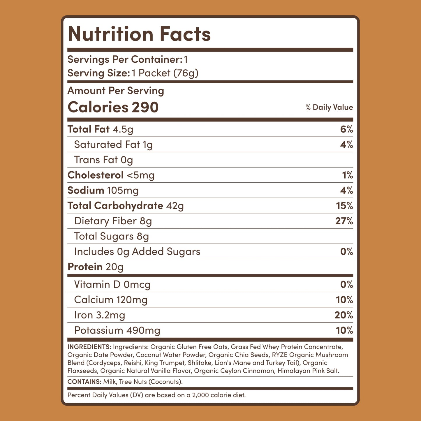Mushroom Overnight Oats 14 Servings